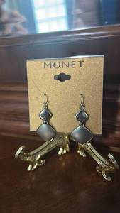 lot 60069 image: Monet Drop Earrings with Square Stone Details
