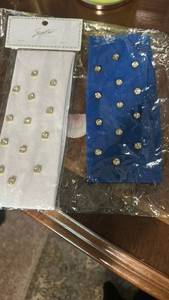 lot 60072 image: Superstar Stud Socks 2 Pack White Blue Gold Accents