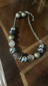 lot 60080 image: Beaded Bracelet with Pearl and Faceted Beads Chain Link
