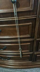 lot 60088 image: Double Chain Pendant Necklace with Ring and Tassel