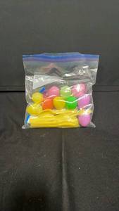 lot 7763 image: Plastic Easter Egg and Spoon Set