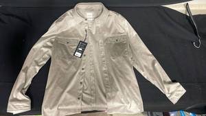 lot 7792 image: 7 Diamonds Stretch Suede Shirt Jacket Small