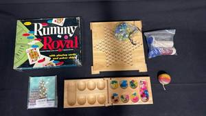 lot 7828 image: Whitman Rummy Royal Card Game with Wooden Board Accessories