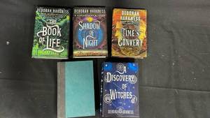 lot 7847 image: Deborah Harkness 5-Book Lot The Book of Life Shadow of Night Times Convert Discovery of Witches Storyteller