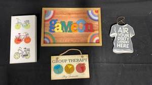 lot 7848 image: eBay Eames Group Therapy Air Your Dairy Here Decor Sign Lot 4 Pieces