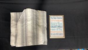 lot 7868 image: Framed Beach-Themed Wall Sign with Summer Activity Text