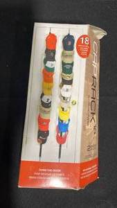 lot 7876 image: Cap Rack by Perfect Curve 18-Hook Set of 3 Over-Door Pressure Cooker Organizer