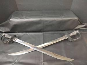lot 202 image: Metal Swords with Ornate Hilts, 26 inches