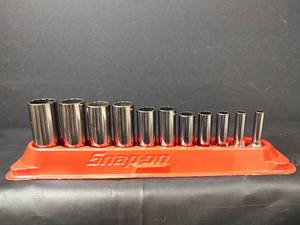 lot 211 image: New Snap-on Deep Socket Set in Magnetic Tray, 14 to 78