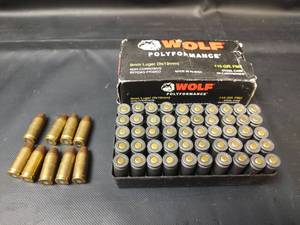 lot 255 image: Wolf Polyformance 9mm Luger 115 Grain FMJ Steel Case