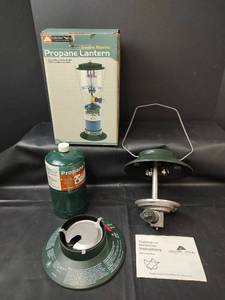 lot 303 image: NIB Ozark Trail Double Mantle Propane Lantern, includes New Fuel Bottle