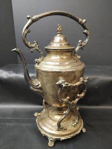 lot 378 image: Antique Wm. Rogers 505 Tilting Teapot with Burner