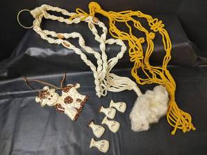 lot 381 image: Macrame Plant Holders and Cow Chime