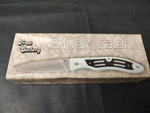 lot 401 image: Frost Cutlery Silver Talon 5 34 Closed Stainless Steel Blade Knife (NEW)