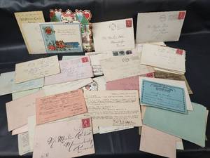 lot 421 image: Vintage Collection Letters, Cards, Perfect Spelling Certificates, Report Card and USDA Postcards