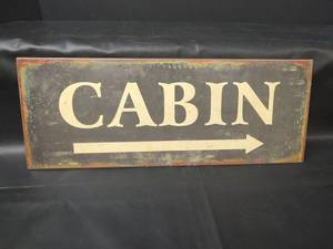 lot 433 image: Metal Cabin Sign, 15.5 x 6