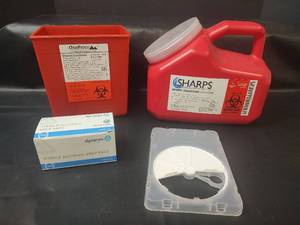 lot 451 image: Medical Sharps Containers and Alcohol Prep Pads