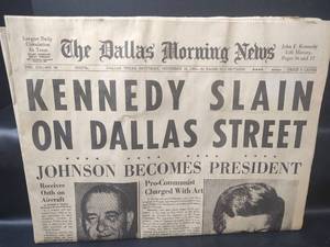 lot 452 image: Vintage Reprint, The Dallas Morning News November 23 1963 Kennedy Assassination