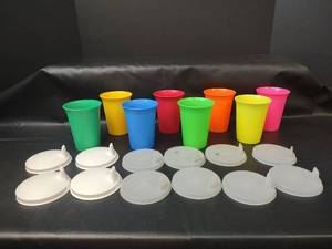 lot 466 image: Tupperware Cups with Sippy Cup Lids