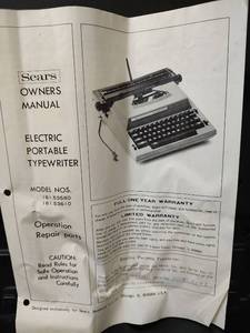 lot 548 image: Vintage Sears Electric Portable Typewriter,  The Graduate Model