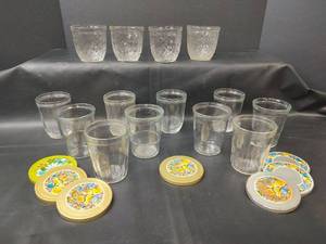 lot 631 image: Vintage Glass Jars with Decorative Lids, Includes Some Ball Jars