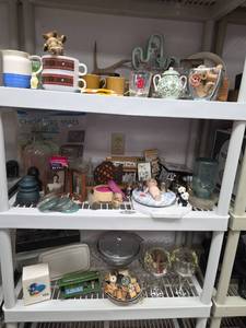 lot 651 image: Mixed Household Lot - Mugs, Glassware, Figurines, Spools, and  Collectibles