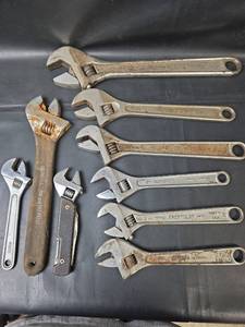 lot 687 image: Adjustable Wrenches Assorted Sizes and Brands