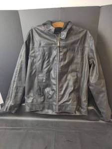 lot 735 image: Arizona Jean Company, Hooded, Zip Leather Jacket, XLXG
