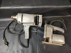 lot 738 image: RAM 12 Reversible Drill Heavy Duty Industrial Model R-550 & Craftsman 100 Sabre Saw