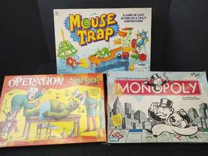 lot 795 image: Board Games Mouse Trap, Operation Shrek, Monopoly