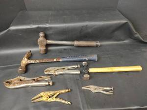 lot 800 image: Various Hammers and Vice Grips