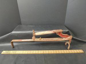 lot 827 image: VTG Fuller Brikarier Brick Block Carrier and Doyle Rule Log and Tree Scale Stick FC-78 Forestry Measuring Tool