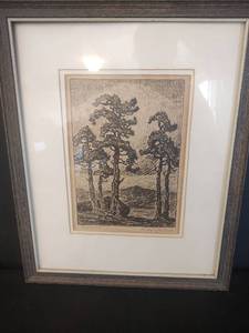 lot 10 image: Birger Sandzen, The Edge of the Forest, Artist Signature