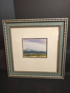 lot 13 image: Watercolor Landscape by Kansas Artist and Educator, Charles H. Sanderson, Signed, 12.5 x 12.5