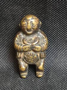 lot 243 image: Decorative Miniature Cast Metal Figurine - Small Figure with Gold Finish