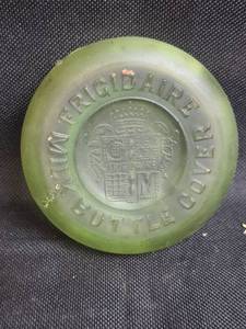 lot 255 image: Uranium Glass Frigidaire Milk Bottle Cover