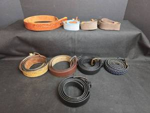 lot 280 image: Lot of 9 Mens Belts Mixed Styles and Colors