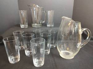 lot 317 image: Glass Pitchers and Drinking Glasses