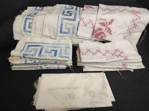 lot 329 image: Incomplete Embroidered Quilt Squares