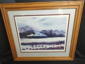 lot 349 image: Limited Edition Lithograph Eudora Barn by Kansas Artist Louis Copt, 8113500, Signed, 27 x 24