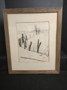 lot 356 image: Ken Preheim, Framed Ink Drawing, 19 x 22.5