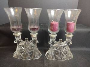 lot 455 image: Vintage Anchor Hocking Early American Precut Star of David Candle Set