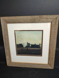 lot 482 image: Framed Landscape Rural Farm, 14 x 16