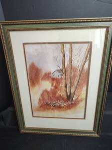 lot 485 image: Framed Landscape Painting, 18.5 x 24