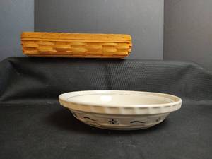 lot 503 image: Longaberger Basket, Signed and Dated with Longaberger Pie Plate