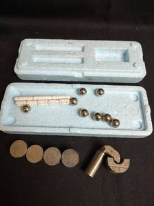 lot 523 image: Magnetic Rods Balls and Cylinder Weights Set with Foam Tray