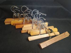lot 575 image: Wooden Pants Hangers, Qty 14