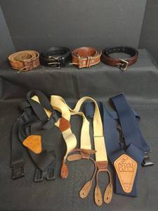 lot 610 image: Assorted Belts and Suspenders