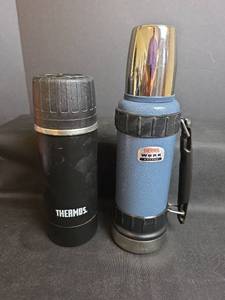 lot 660 image: Thermos Work Series Bottle (appears new) and Black Thermos Bottle
