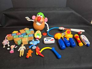 lot 672 image: Toys - Jr. Doctor Set, Mr. Potato Head, Building Blocks, and Figures